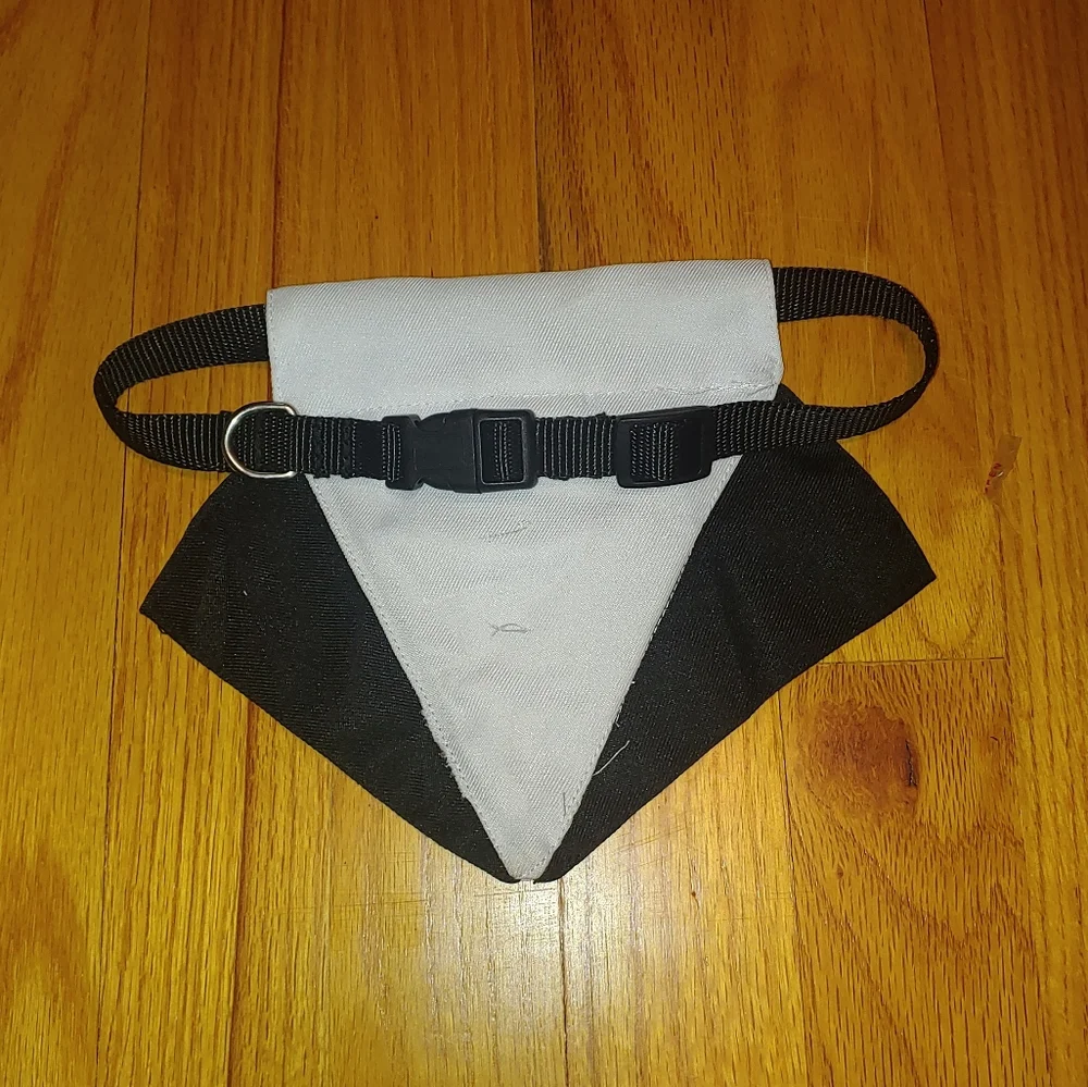 DOG MEDIUM Removable Tuxedo Collar Pet Wedding Black Tie Affair Dress Code